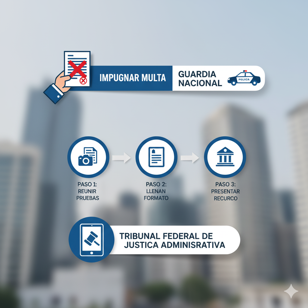 Formato para impugnar multa de la Guardia Nacional pasos y mas